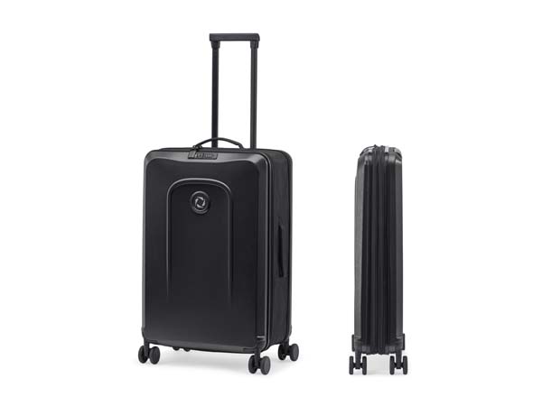 senz° foldaway check in trolley pure black